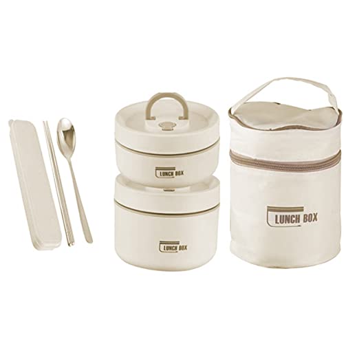 Thermobehälter Für Essen, Lunchbox Thermo Mit Bag Löffel Stäbchen, Thermoskanne Suppe Großer Kapazität 304 Edelstahl Thermobecher Essen Für Kinder Erwachsene Schulbüro Reisen(2pc) von AoHao