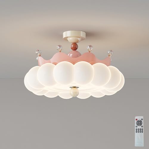 AoLa LED Kristall Deckenleuchte Dimmbar mit Fernbedienung Krone Kinder Deckenlampe Moderne 3000k-6000k Große LED Deckenleuchten Rund Junge Mädchen Kinderzimmer Beleuchtung Deko Deckenlampe,Rosa,50CM AoLa LED Kristall Deckenleuchte Dimmbar mit Fernbedienung Krone Kinder Deckenlampe Moderne 3000k-6000k Große LED Deckenleuchten Rund Junge Mädchen Kinderzimmer Beleuchtung Deko Deckenlampe,Rosa,50CM von AoLa
