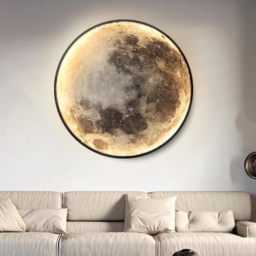 AoLa LED Mond Wandleuchte Innen Dimmbar mit Fernbedienung und Kabel Wandlampe Runde Mond Deko Lampe Modern Design Nacht Licht Hintergrund Wandbeleuchtung 3000K-6000K für Schlafzimmer Wohnzimme,80CM AoLa LED Mond Wandleuchte Innen Dimmbar mit Fernbedienung und Kabel Wandlampe Runde Mond Deko Lampe Modern Design Nacht Licht Hintergrund Wandbeleuchtung 3000K-6000K für Schlafzimmer Wohnzimme,80CM von AoLa