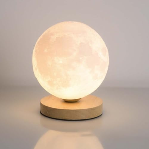 AoLa Mond Lampe LED Nachtlicht Akku Tischleuchte Kabellose Mond Tischlampe 3D Mond Licht Dimmbare Touch Nachttischlampe Holz Moderne Kugel Kleine Lampe Schlafzimmer Deko Nachtlampe Kinderzimmer Lampe AoLa Mond Lampe LED Nachtlicht Akku Tischleuchte Kabellose Mond Tischlampe 3D Mond Licht Dimmbare Touch Nachttischlampe Holz Moderne Kugel Kleine Lampe Schlafzimmer Deko Nachtlampe Kinderzimmer Lampe von AoLa