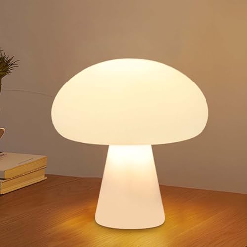 AoLa Pilz LED Akku Tischlampe Kabellose Tischleuchte Moderne Pilz Lampe Dimmbar Touch Nachttischlampe USB Aufladbar Kleine Lampe Deko Nachtlicht Für Schlafzimmer Bar Wohnzimmer Restaurant Weiß von AoLa