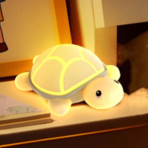 AoLa Schildkröte Nachtlicht Kinder, Süße Tiere Schildkröte Nachtlichter aus Silikon, LED mit 7 Farben Akku Nachtlicht Touch Baby Stilllicht USB Aufladbare Nachttischlampe für Mädchen Jungen von AoLa