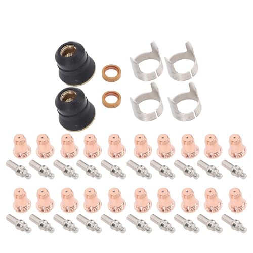 48-teiliges Set Schneidbrenner Verbrauchsmaterialien IPT40 Spitze Elektroden Düsen Stand Off mit Cups für Cut 55DS Pro, Cut 65DS Taschenlampe von Aoaoy