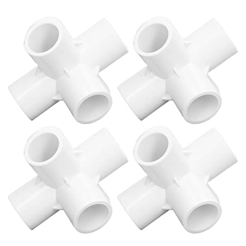 6-Wege-Rohrverschraubungen, PVC-Kunststoff-Rohrverbinder, 6-Wege-Rohr-Ecken-Winkelverschraubungen, 25 mm Innendurchmesser, Weiß, 10 Stück von Aoaoy