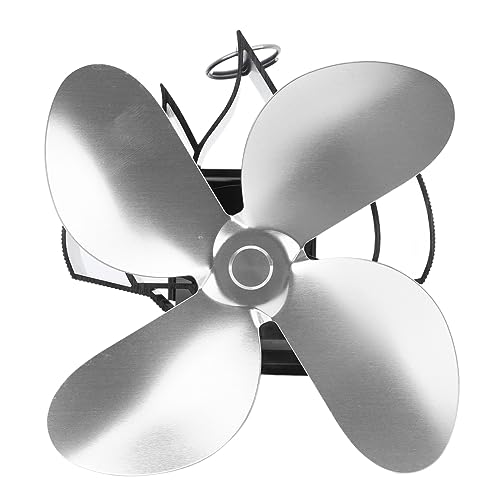 Aoaoy 4 Klingen Wandmontierter Herd -Lüfter, Wärmeantrieb Kaminventilator für Holzbaumbrenner, Selbst Erzeugender Energieeinsparung Leichter Heizungsventilator, Geeignet für Camping- und Hausheizung von Aoaoy