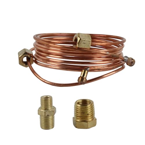 Aoaoy 72-teiliges Set mit mechanischem Ölmanometer, Kupferschlauch mit Anpassung für die Installation von Auto und LKW, 1/8 Zoll Druckmessgerät-Set von Aoaoy