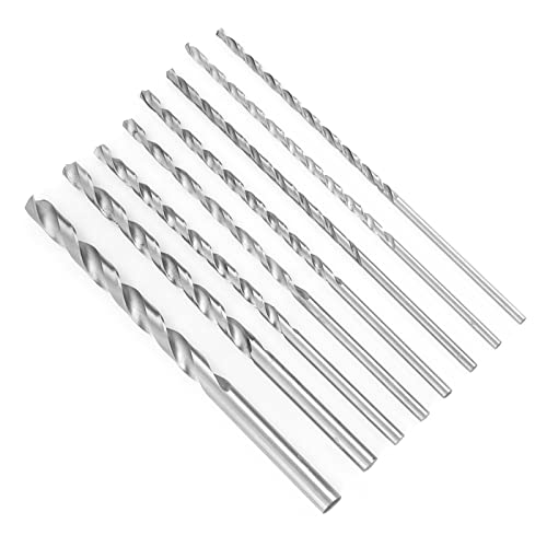 Aoaoy 8 Stück extra lange High Speed Stahl Straight Twist Drill Bit Tool 4 bis 10 mm für Holz 23 x 6 x 1 SPIRAL Handwerkzeuge Clearance von Aoaoy