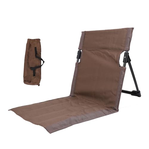 Aoaoy Camping-Klappstuhl, leicht und bequem, mit Rückenlehne, für Outdoor, Angeln, Faulenzen am Strand, tragbar, ideal mit Rückenstütze (braun) von Aoaoy