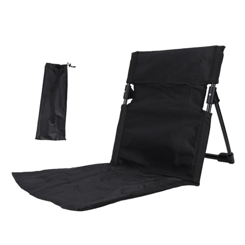 Aoaoy Camping-Klappstuhl, leicht und bequem, mit Rückenlehne, für Outdoor, Angeln, Faulenzen am Strand, tragbar, ideal mit Rückenstütze (schwarz) von Aoaoy