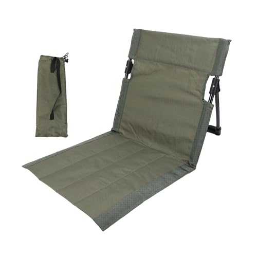 Aoaoy Camping-Klappstuhl, leicht und bequem, mit Rückenlehne für Outdoor, Angeln, Faulenzen am Strand, tragbar, ideal mit Rückenstütze (Militärgrün) von Aoaoy