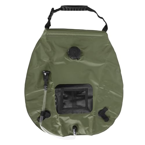 Aoaoy Campingduschtasche, 20 l, Solar-Duschtasche mit Griff, Solarheizung, tragbar, mit Thermometer, für Strand, Wandern, Camping, im Freien (Od Green) von Aoaoy