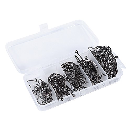 Aoaoy Crank FISHG 13 × 7 × 3 100 Stück Box Fishing Crank High Carbon Steel Offset Köder Jig Wurm Angelzubehör von Aoaoy