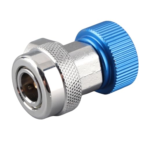 Aoaoy Hohe Niedrige Schnellanschlussadapter, Hülse Schützt vor Verletzungen und Verlust von Kühlmittel, 90 ° Metall R134A Coppler, 1/4 Zoll Flare Männlich, für Auto Fügen Sie Fluor (Blauer Aoaoy Hohe Niedrige Schnellanschlussadapter, Hülse Schützt vor Verletzungen und Verlust von Kühlmittel, 90 ° Metall R134A Coppler, 1/4 Zoll Flare Männlich, für Auto Fügen Sie Fluor (Blauer von Aoaoy