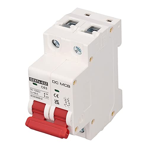 Aoaoy Leitungsschutzschalter DC 63 A, Mini-Leitungsschutzschalter 1000 V für Photovoltaik-Solarsystem mit Aux-Ausschaltung von Aoaoy