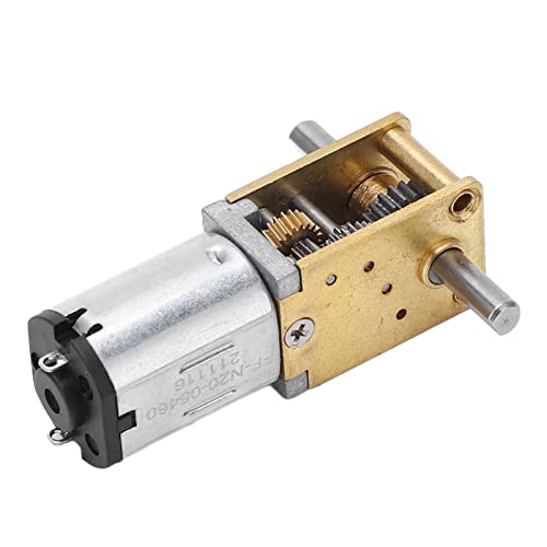 Aoaoy Mini Motor mit gebürstetem Getriebe 12 V DC, Wellen-Getriebemotor mit doppeltem Ausgang, stabiles Getriebe mit geringem Geräuschpegel für Etikettiermaschinen mit Zahnrädern aus Zinklegierung von Aoaoy
