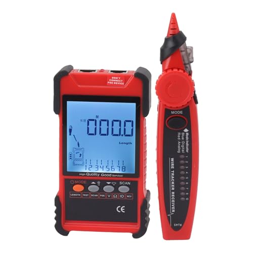 Aoaoy Netzwerkkabel-Tester, ET616, Testen von Netzwerkkabel-Tester, Multimeter, Multimeter, Multimeter, Multimeter, Multimeter, Multimeter, mit LCD-Display für die Wartung von Telefonen (rot) von Aoaoy