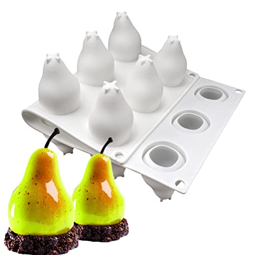 Aoaoy Nicht-Schicht-Nahrungsmittel-Silikon 15 Hohlräume Birnenform Kuchen-Dekorationsform für Mousse-Backen, Wiederverwendbares Sicheres Gebrauch, 295 * 171 * 49 Mm, Französisches Dessert von Aoaoy