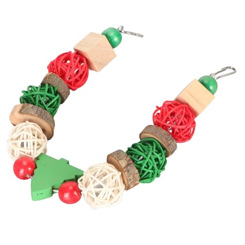 Aoaoy Papageien Kauen Spielzeug, Farbenfrohe Zähne Mahlen Rattan Ball Holz Weihnachtsvogel -Kauspielzeug, Bite Resistants Bird Rattan Ball Swing Spielzeug für Kleine Mittelgroße Papageien Hamster von Aoaoy