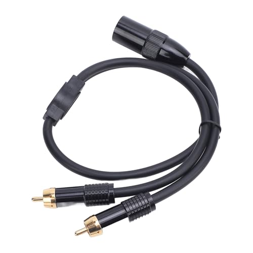 Aoaoy Patchkabel XLR Y Splitter, Kabel 1,6 m, PVC, Stereo, XLR-Stecker, Adapter mit 3-poligem Y-Splitter, für Mikrofonmischkonsole von Aoaoy
