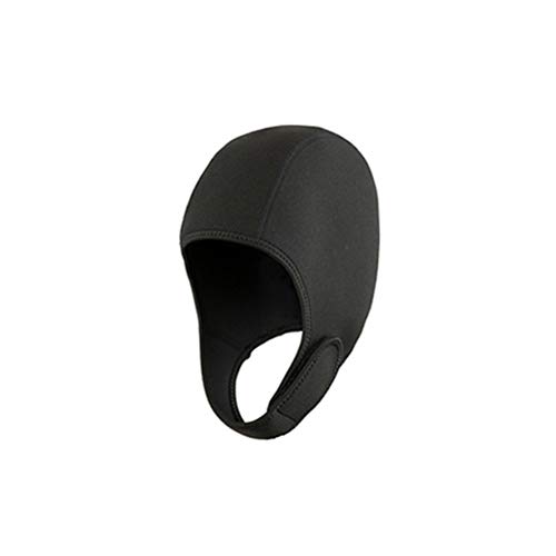 Aoaoy Tauchsensor mit Hut, verstellbar, Neopren, zum Surfen, Tauchen und Schwimmen, mit Wärmeschutz und verstellbarem Kinnhaken (schwarz) von Aoaoy