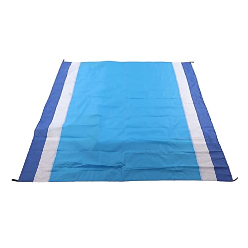 Aoaoy Tragbare Picknickmatte wasserdichte Faltbare Mode übergroß (Blaue weiße Streifen und Mittelblau) von Aoaoy