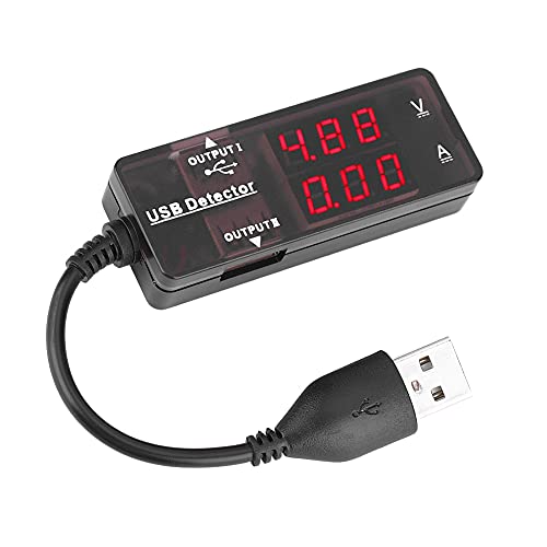 Aoaoy USB-Detektor, YB26VA Dual-Anzeige des USB-Detektors, Voltmeter, Ammeter, Spannung, Curate Metter Matter Capacity Tester (Homochromie angeschlossen und nicht drehbar) von Aoaoy