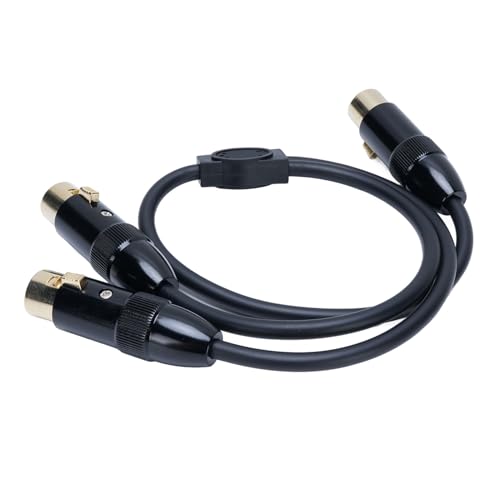 Aoaoy XLR-Kabel Dual weiblich auf weiblich, 0,5 m ausgewogener Mikrofonadapter für Mischer, 24 K vergoldete Anschlüsse, Metallabschirmung, Schwarz Aoaoy XLR-Kabel Dual weiblich auf weiblich, 0,5 m ausgewogener Mikrofonadapter für Mischer, 24 K vergoldete Anschlüsse, Metallabschirmung, Schwarz von Aoaoy