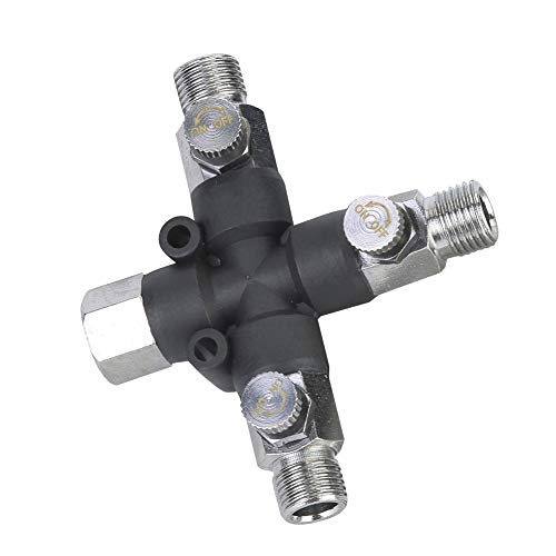 Bürstenzubehör, Metall, 15 × 10 × 3, 1 8, Dreiwege-Metallschlauch-Verteiler, Airbrush-Armatur, Verbindungszubehör Bürstenzubehör, Metall, 15 × 10 × 3, 1 8, Dreiwege-Metallschlauch-Verteiler, Airbrush-Armatur, Verbindungszubehör von Aoaoy