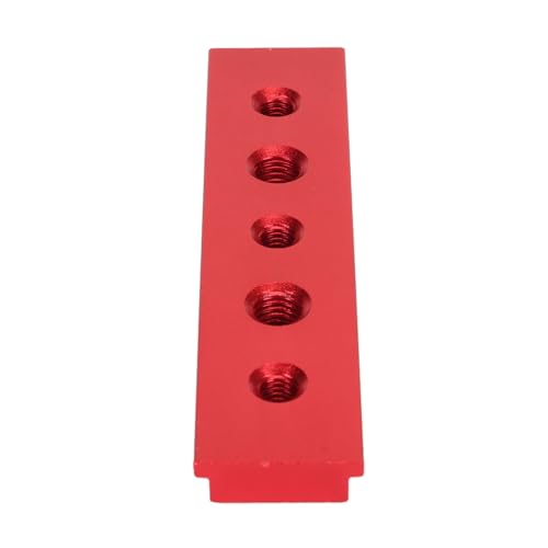 Gehrungsschiene, T-Nut-Gehrung, 100 mm, Aluminiumlegierung, Gehrungsschiene mit Löchern, Holzbearbeitung, Schüttenschiene, elektrische Kreissäge, Werkbankbefestigung (rot) von Aoaoy