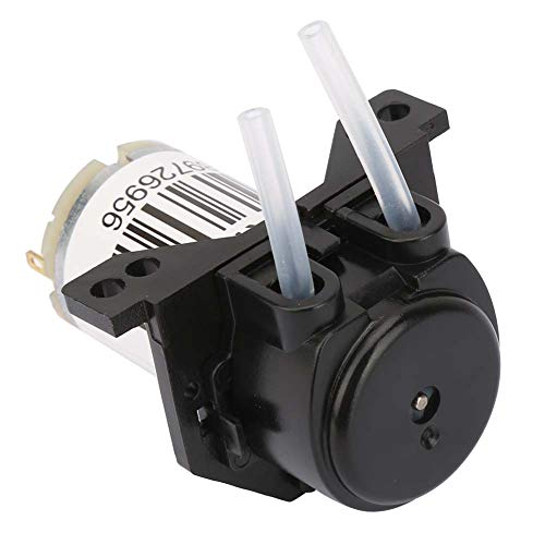 Miniatur, selbstansaugende Titrationspumpe, 6 V, leise Miniatur-Peristaltikpumpe, Titration, Gleichstrom, selbstansaugende Pumpe (6 V, rechtwinklig, schwarz) von Aoaoy