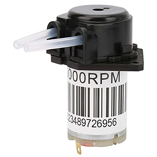 Miniatur, selbstansaugende Titrationspumpe, 6 V, leise Miniatur-Peristaltikpumpe, Titration, Gleichstrom, selbstansaugende Pumpe (6 V Tablette, schwarz) von Aoaoy