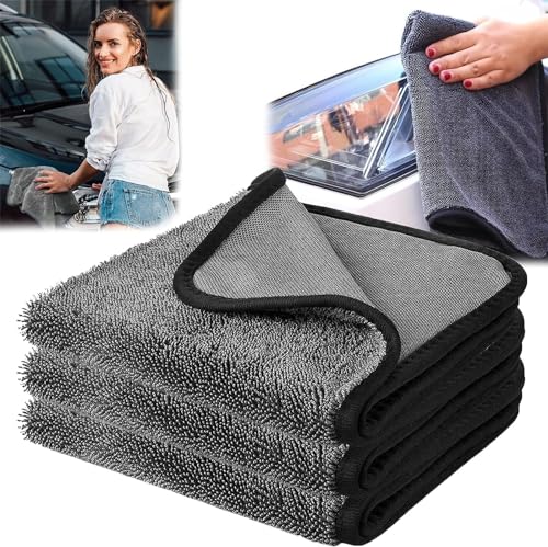 Aoblok Shiny-Bath FASTDRY Trockentuch 40x60cm, Fast Dry Trockentuch, Twist Pile Microfiber Cloth, Mikrofasertuch mit gedrehtem Flor, Duschkabinen Tuch zum Wasser Abziehen in Dusche & Bad (3PCS) von Aoblok