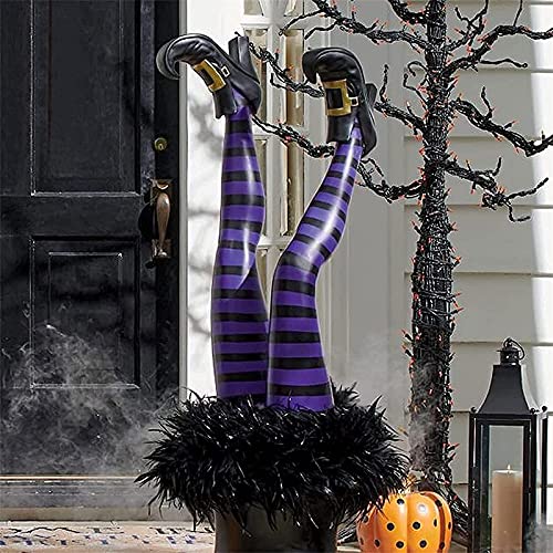 Hexenbein-Dekoration - Hexenbeinpfähle, Grabbrecher, Hexenbeinpfähle für Blumentopf, Yard Stake,Halloween Decoration für Blumentopf, Beste Halloween-Dekoration für den Innen- und Außenbereich (B) von Aoblok