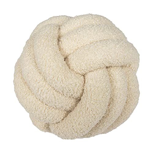 Aocase Plüsch-Knoten-Ball-Kissen, weicher Knoten-Ball-Wurf-Kissen-Heimdekorations-Kissen-Plüsch-Wurf-Knoten-Kissen-handgemachtes rundes Kissen-Knoten-Schlafzimmer-Dekor,Beige,28cm von Aocase