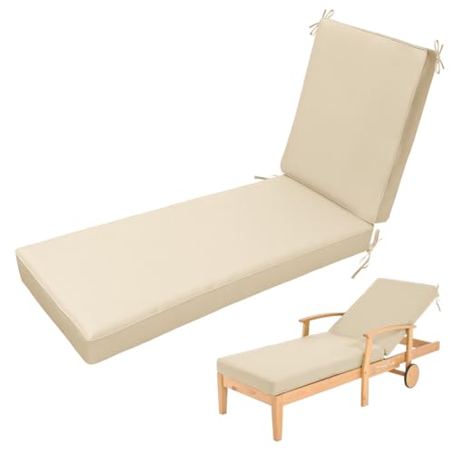 Bequeme Sonnenliegen Auflage, Liegenauflage, Auflage Gartenliege Strandmatte Hochwertige Gartenmatratze mit Befestigungsbänder für Pool und Strand,13 Off White,188x58x5cm Bequeme Sonnenliegen Auflage, Liegenauflage, Auflage Gartenliege Strandmatte Hochwertige Gartenmatratze mit Befestigungsbänder für Pool und Strand,13 Off White,188x58x5cm von Aocase
