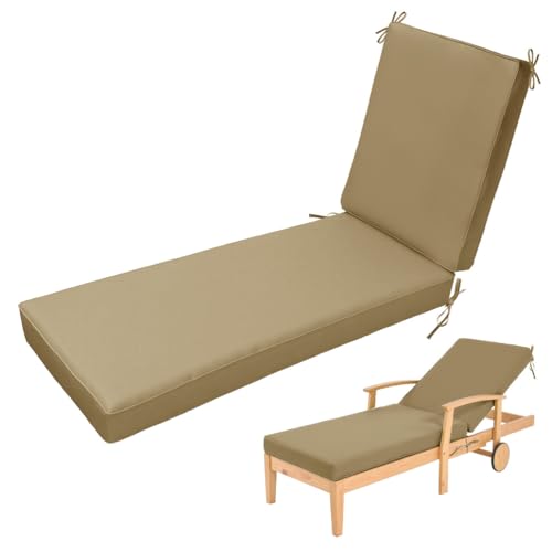 Bequeme Sonnenliegen Auflage, Liegenauflage, Auflage Gartenliege Strandmatte Hochwertige Gartenmatratze mit Befestigungsbänder für Pool und Strand,14 Light Khaki,193x56x10cm Bequeme Sonnenliegen Auflage, Liegenauflage, Auflage Gartenliege Strandmatte Hochwertige Gartenmatratze mit Befestigungsbänder für Pool und Strand,14 Light Khaki,193x56x10cm von Aocase