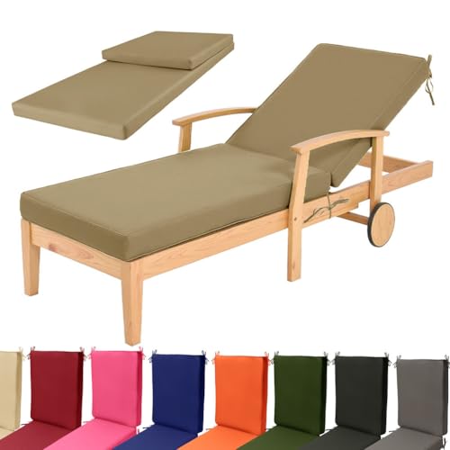 Deckchair Auflagen für Gartenmöbel Wasserdicht Auflage Gartenliege Bequeme Liegenauflage Tragbarel liegestuhl Auflage Liege Outdoor Polster Mit Einstellband,Light Khaki,183x53x5cm Deckchair Auflagen für Gartenmöbel Wasserdicht Auflage Gartenliege Bequeme Liegenauflage Tragbarel liegestuhl Auflage Liege Outdoor Polster Mit Einstellband,Light Khaki,183x53x5cm von Aocase