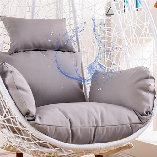 Hängesessel Kissen, Auflage für Hängeschaukel Hängekorb – Bequeme Sitz- und Rückenkissen für Polyrattan/Rattan-Gartenmöbel, Eierstuhl Schaukelkorb – Verdicktes Papasansessel Kissen,Light Grey von Aocase