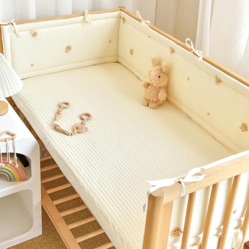 Hochwertige Krippenumrandung Atmungsaktiver, stoßfester Babyschutz als Randpolsterung, Extra weiches Material, Einfach zu waschen und zu befestigen,N02,120×28cm Hochwertige Krippenumrandung Atmungsaktiver, stoßfester Babyschutz als Randpolsterung, Extra weiches Material, Einfach zu waschen und zu befestigen,N02,120×28cm von Aocase