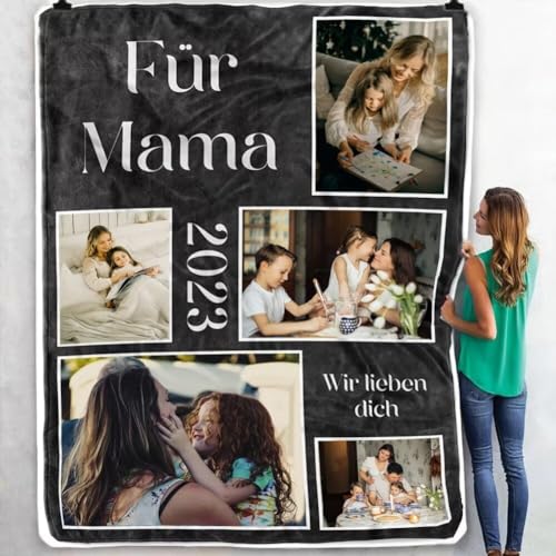 Aocase Muttertagsgeschenk Decke mit Foto und Text für Mama Kuscheldecke Geschenke zum Muttertag Geburtstagsgeschenk Muttertagsgeschenke Geschenk Geburtstag, Flanell von Aocase