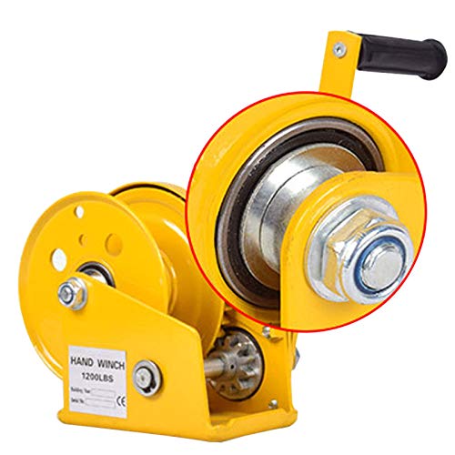 Handseilwindemit mit Lager, Multifunktion Mini Seilwinde Hand mit Automatisch Bremse, Bootswinde 1200lbs Handwinde mit Seilzug und Stahlhaken für Frachtabfertigung Heben, Traktion Handseilwindemit mit Lager, Multifunktion Mini Seilwinde Hand mit Automatisch Bremse, Bootswinde 1200lbs Handwinde mit Seilzug und Stahlhaken für Frachtabfertigung Heben, Traktion von Aocay