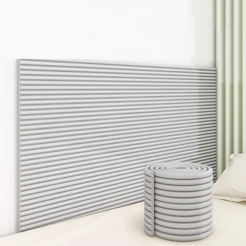 Aocet Wandpaneele Gepolstert, Autotür-wandschutz Garage/Bett/Kinderzimmer - Selbstklebend, Kantenschutz Kinder Wandkissen 200cm Polsterpaneel Wand Wandpolster Bett(Gray,4pcs) von Aocet