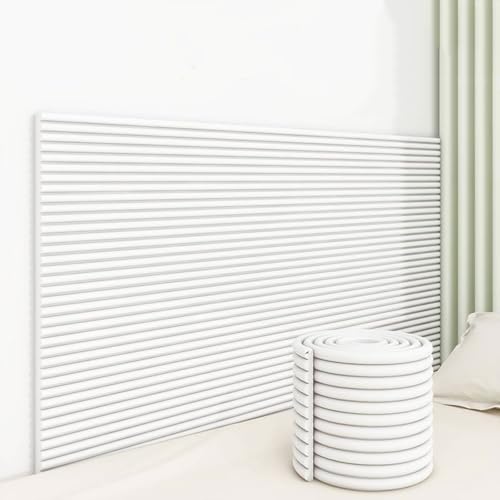 Aocet Wandpaneele Gepolstert, Autotür-wandschutz Garage/Bett/Kinderzimmer - Selbstklebend, Kantenschutz Kinder Wandkissen 200cm Polsterpaneel Wand Wandpolster Bett(Weiß,4pcs) von Aocet