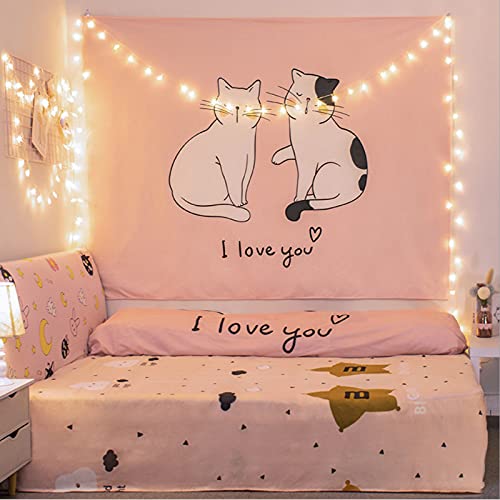 Aodafei Japanische Wandteppich Anime Pink Katze für Mädchen Zimmer Deko Wandbehang Kawaii Rosa Tapestry Wandtuch Wandteppich Psychedelic groß,200x150 cm NO LED Aodafei Japanische Wandteppich Anime Pink Katze für Mädchen Zimmer Deko Wandbehang Kawaii Rosa Tapestry Wandtuch Wandteppich Psychedelic groß,200x150 cm NO LED von Aodafei