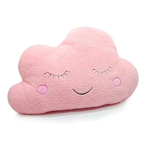 Aodafei Kuschel Kissen Wolken,Flauschige Weiche Kuschelkissen Deko Kissen Wolke Form,Dekokissen für Kinderzimmer Couch Schlafzimmer Sofa,Rosa,55x40 cm von Aodafei