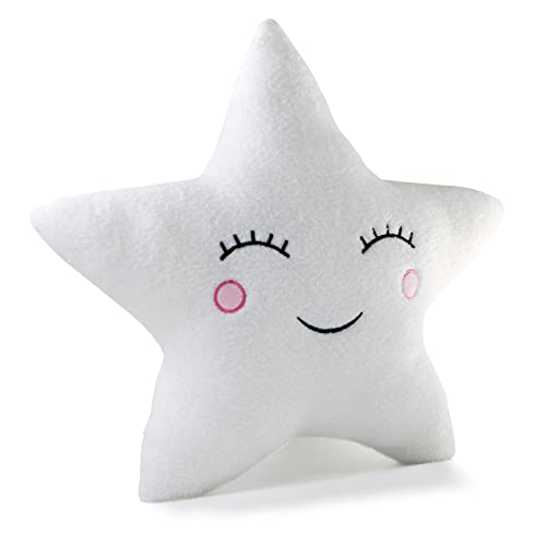 Aodafei Kuschelkissen Sternform, Kawaii Stern Kissen Deko Kissen Weiche Flauschig Dekokissen für Schlafzimmer Wohnzimmer Couch,Weiß,50 cm von Aodafei