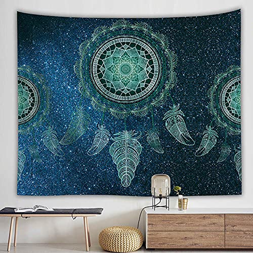Wandteppich Traumfänger Grün Federn,Wandtuch Mandala Wanddeko Schlafzimmer Deko Boho Style Tapestry,Makramee Wandbehang Psychedelic Wand Tuch,200x150 cm Wandteppich Traumfänger Grün Federn,Wandtuch Mandala Wanddeko Schlafzimmer Deko Boho Style Tapestry,Makramee Wandbehang Psychedelic Wand Tuch,200x150 cm von Aodafei