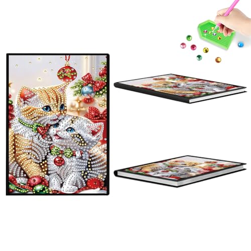 Aodejoy Diamond Painting Notizbuch,Diamond Painting A5 Blank Notizbuch Weihnachten,Bastelset Mädchen,Geburtstag sgeschenk für Mädchen Tagebuch Geschenk-Weihnachtskatze Aodejoy Diamond Painting Notizbuch,Diamond Painting A5 Blank Notizbuch Weihnachten,Bastelset Mädchen,Geburtstag sgeschenk für Mädchen Tagebuch Geschenk-Weihnachtskatze von Aodejoy