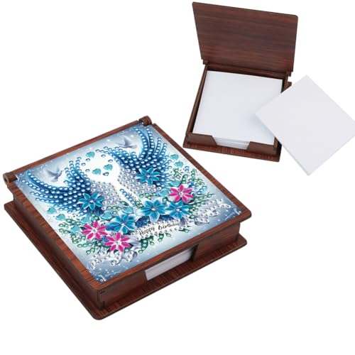 Aodejoy Diamond Painting Notizzettel Box,Zettelbox,Mini Zettelkasten,Notizzettel Halter,Haftnotizen Box,Aufbewahrung Organizer für Schreibtisch,Arbeitszimmer,Schreibtisch,Zuhause,Kinderzimmer-Flügel von Aodejoy