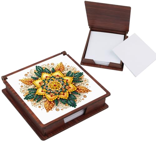 Aodejoy Diamond Painting Notizzettel Box,Zettelbox,Mini Zettelkasten,Notizzettel Halter,Haftnotizen Box,Aufbewahrung Organizer für Schreibtisch,Arbeitszimmer,Schreibtisch,Zuhause,Kinderzimmer-Gelb von Aodejoy
